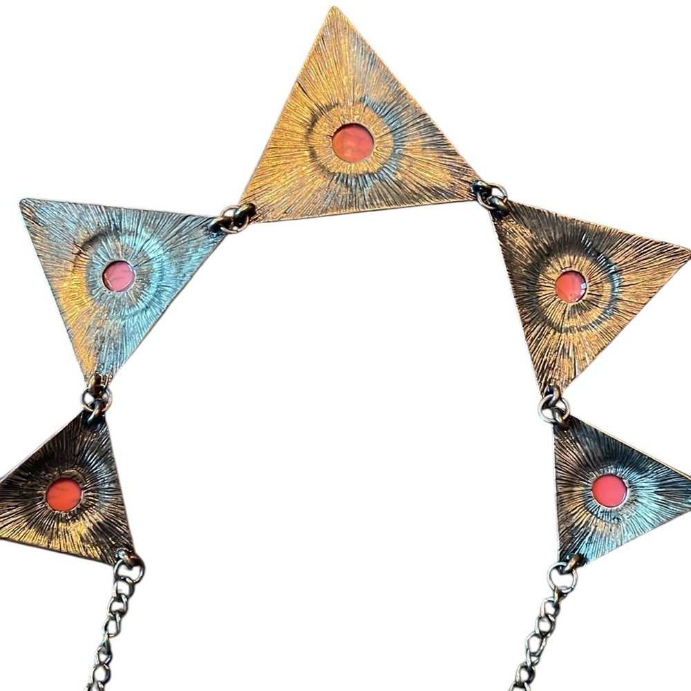 Triangle Shape Rustic Necklace - Picture 4 of 4